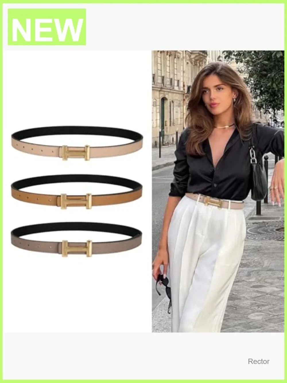 Elegant Women's Fashion Belt with Gold Buckle, Waist Band, Perfect Gift